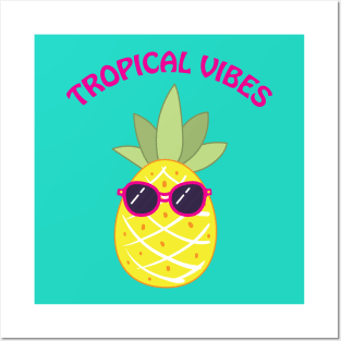 Tropical Vibes Pineapple Posters and Art